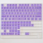 104+10 PC Crystal Purple Cyan Legends Semitransparent Backlit Cool Keycaps Set Screen Printing for Cherry MX Mechanical Keyboard